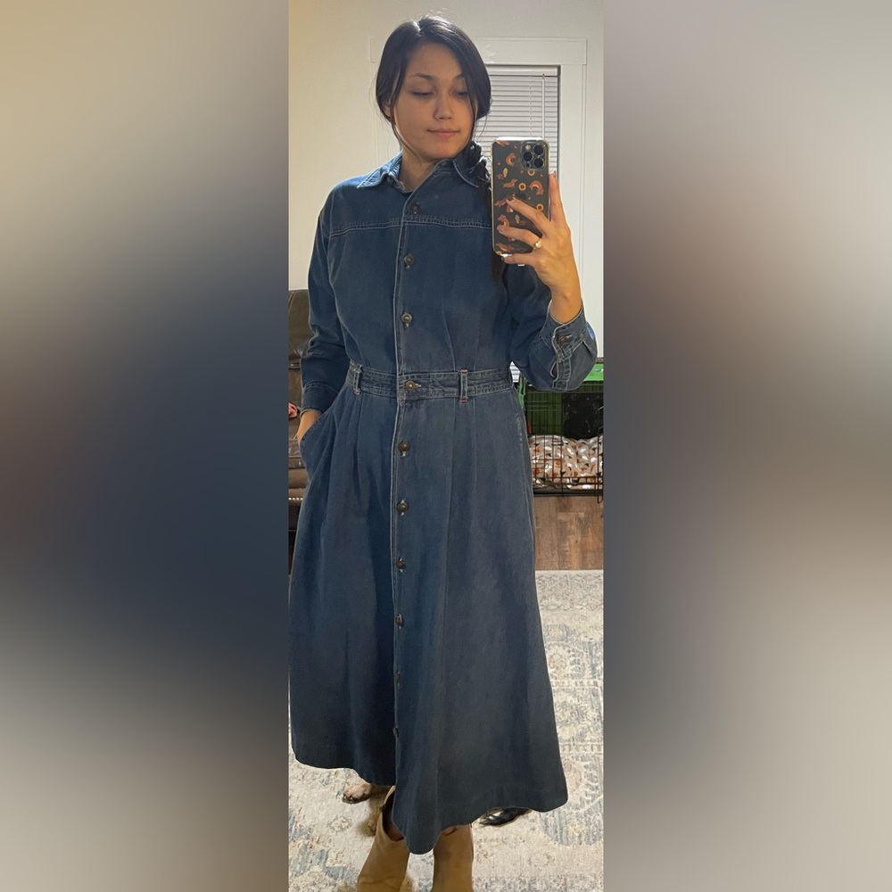 Vintage Denim Button Down Dress